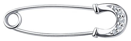 Булавка SOKOLOV 94040093 вес 0.74 г серебро, фианит