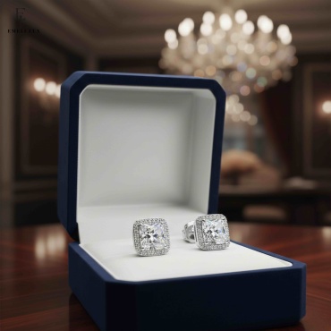 Серьги Emeli lux 3680 вес 3 г серебро, фианит
