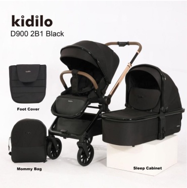 Коляска универсальная 2 в 1 Kidilo D900 S, черный