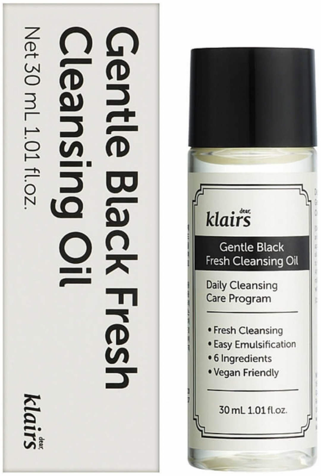 Klairs Gentle black fresh cleansing oil масло для снятия макияжа 30 мл