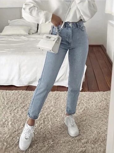 Джинсы багги Denim&A синий