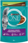 Purina One Purina One кусочки в соусе индейка, утка, морковь 75 г 1 шт