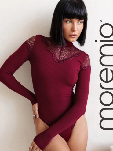 Боди-водолазка Moremio бордовый