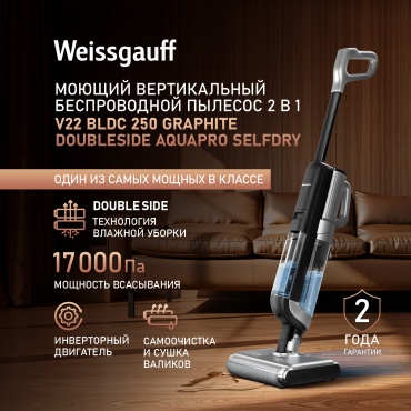 Weissgauff V22 BLDC 250 Graphite DoubleSide AquaPro SelfDry черный, серый