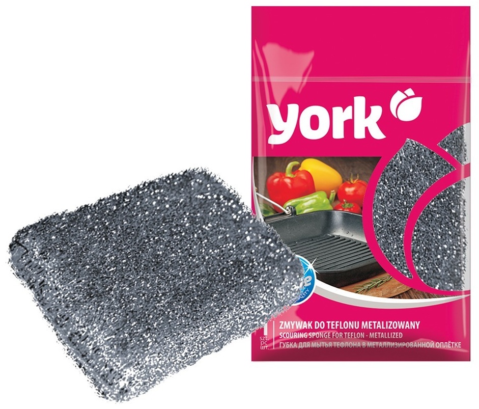 Губка для посуды York Для тефлона 1 шт, металл