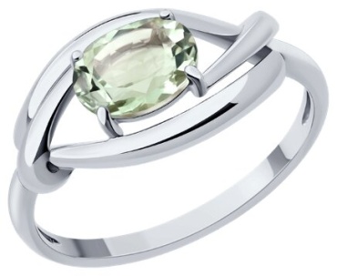 Diamant 94-310-00186-2_17 размер 17 вес 1.7 г серебро, празиолит