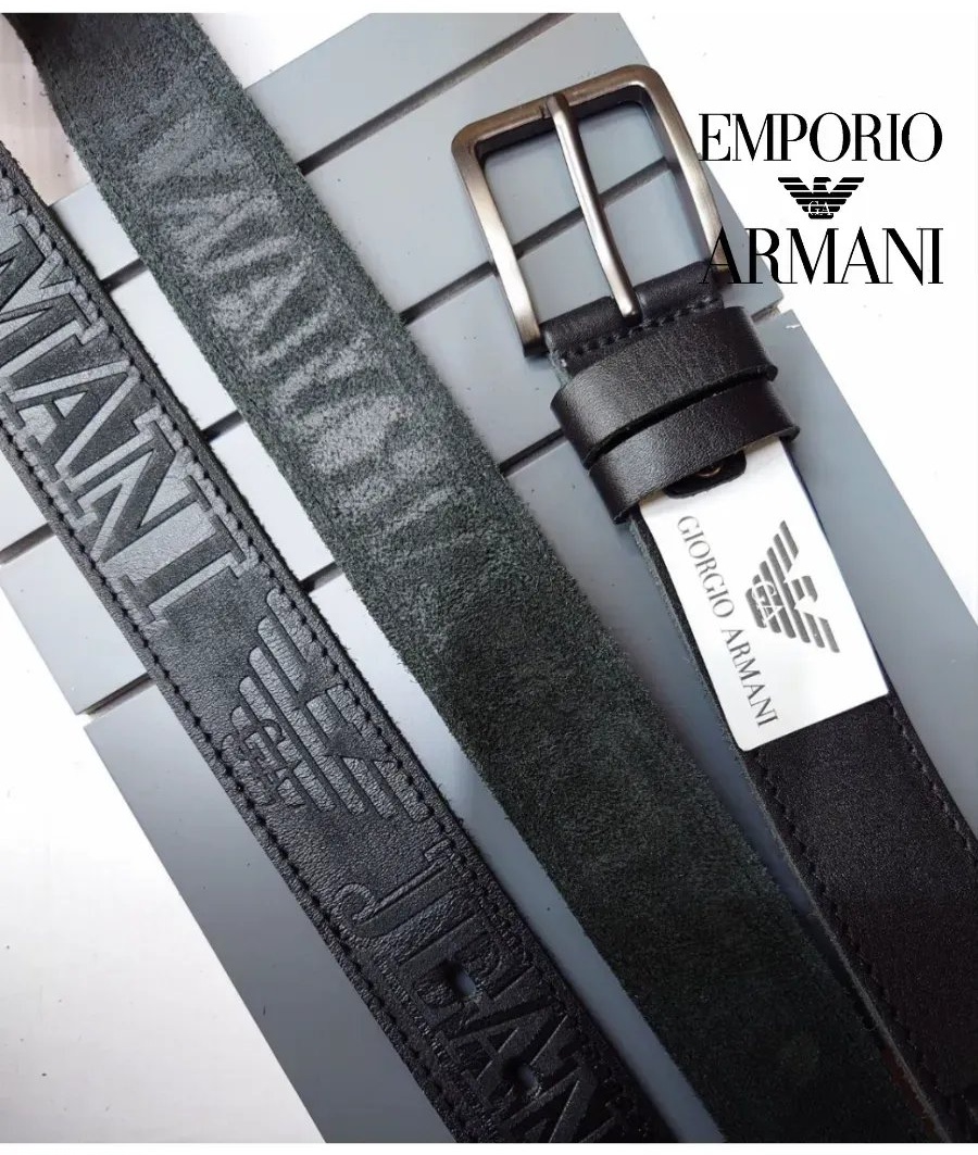Ремень ARMANI натуральная кожа 130 см черный