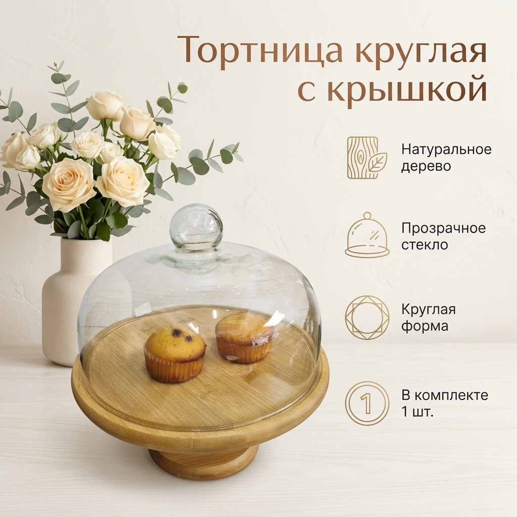Тортница 147643 круглая 1 шт