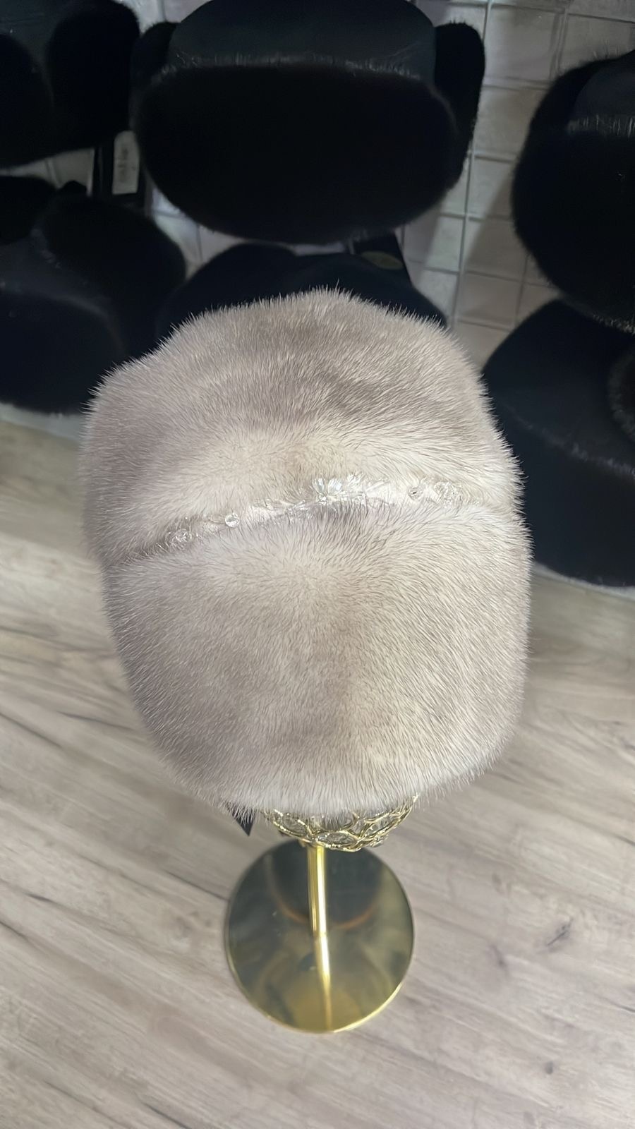 Шапка SemiFur размер 58, 59, 60, 61, бежевый