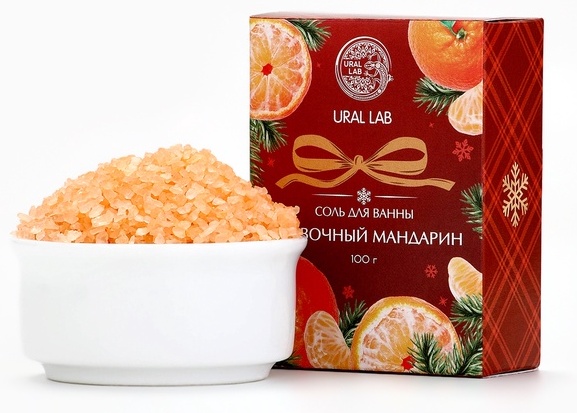 Ural Lab Соль для ванны, 100 г, с ароматом сливочного мандарина природная соль 100 г