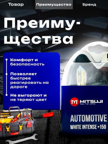 Mitsuji MTWIH8S2 галогенная H8, 2 шт