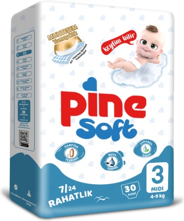 Подгузники Pine 3, 30 шт