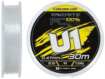 Favorite флюорокарбоновая леска U1 FC 30m# 8.0/0.470mm 30.5lb/13.84kg 0.47 мм прозрачный