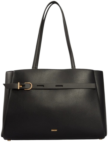 Сумка DKNY натуральная кожа, ПВХ черный 33 л