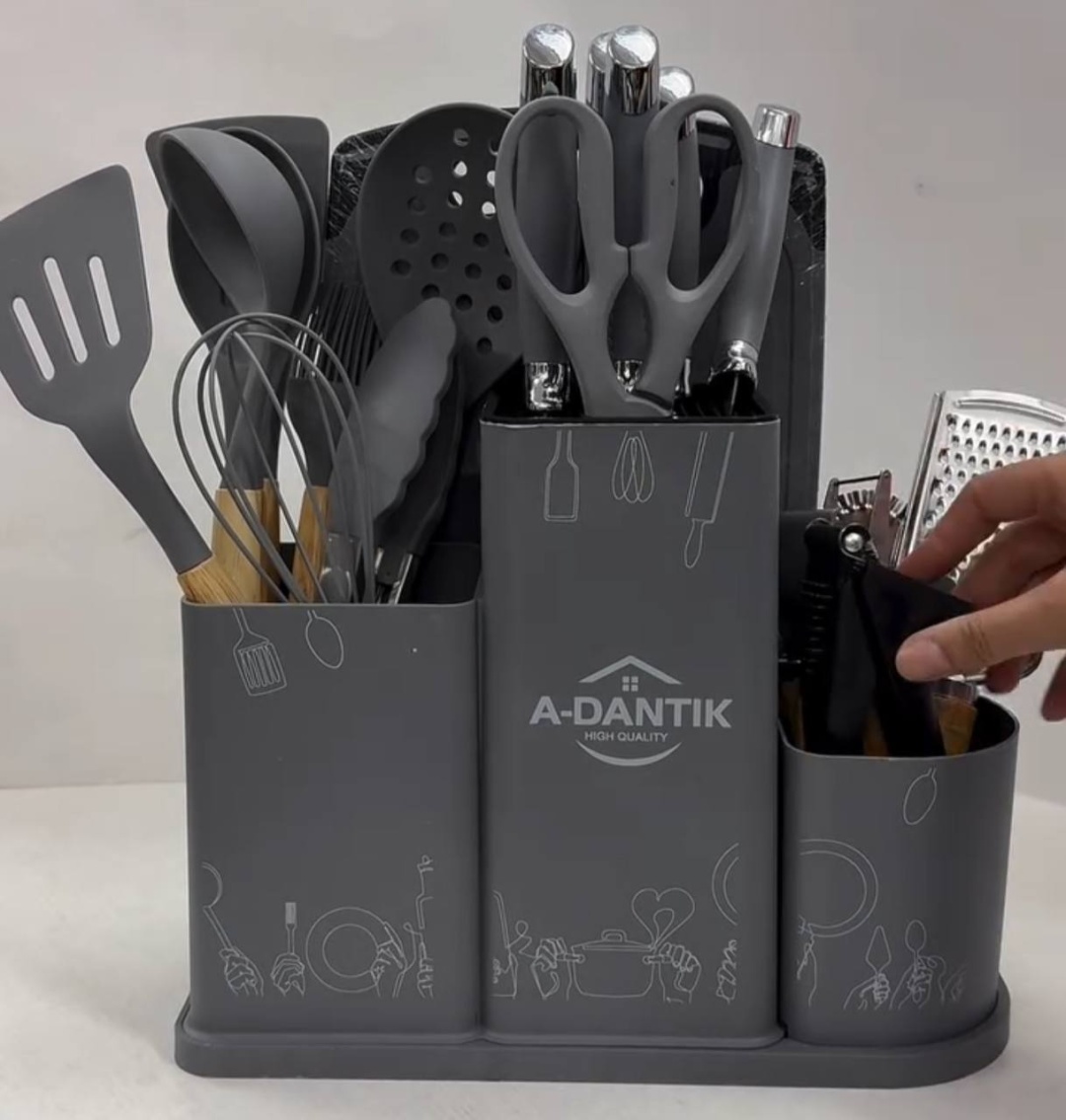 Набор кухонных инструментов A-DANTIK дерево, силикон, металл, 23 шт