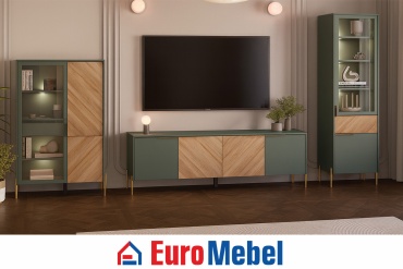 Комплект для гостиной Euromebel Сиена, 00072353, зеленый, светло-коричневый