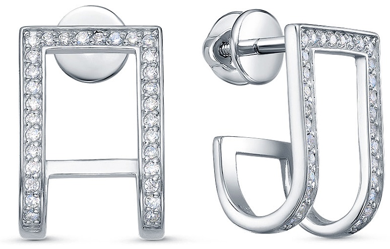 Пусеты Lucente Silver EAR-LU-925-725451 вес 2.75 г серебро, фианит