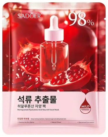 Маска для лица SADOER тканевая Pomegranate 1 шт
