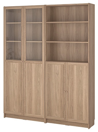 Стеллаж напольный IKEA BILLY/OXBERG 160x30x202, 160x30x202 см, коричневый