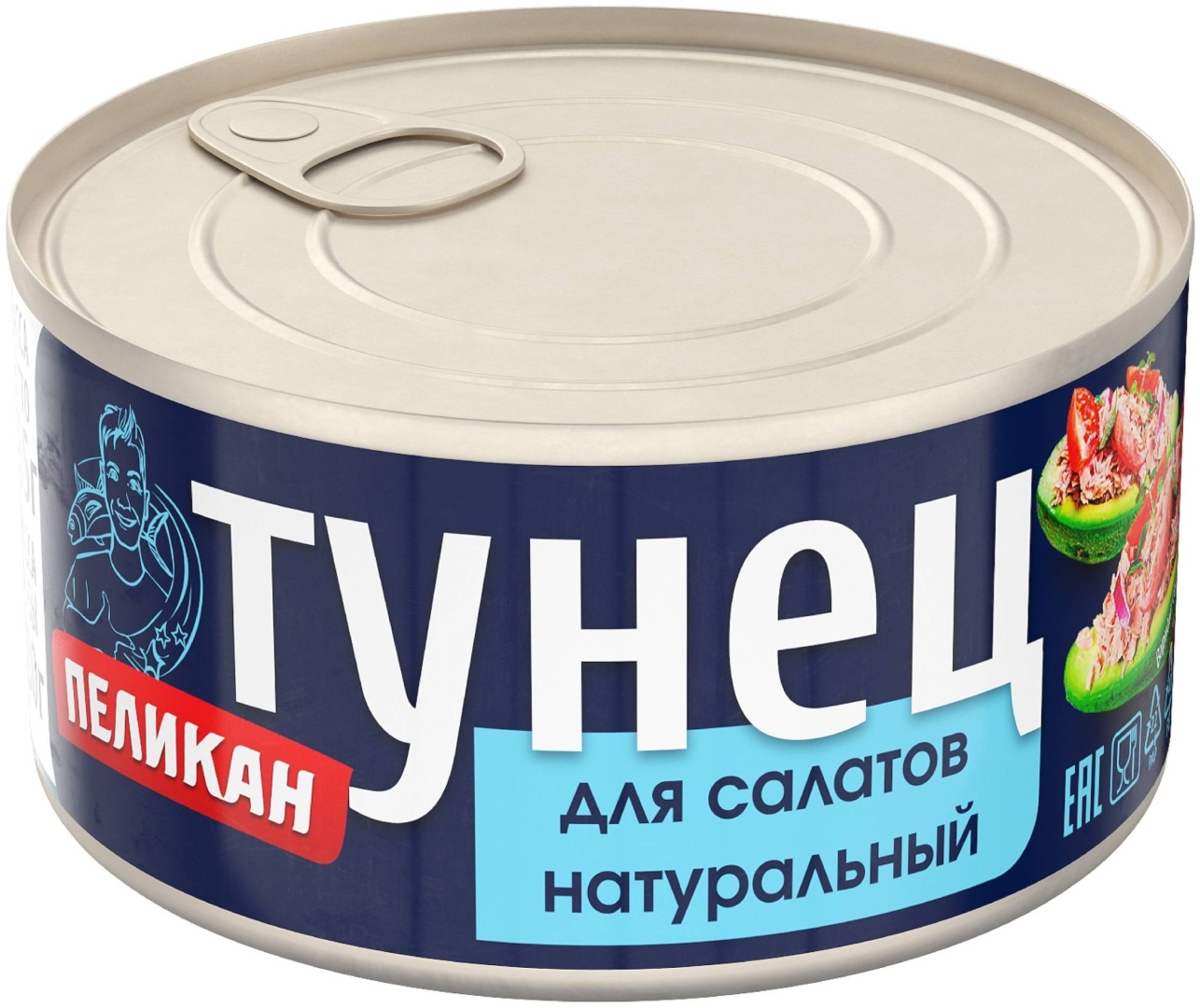 Пеликан тунец натуральный для салатов 185 г