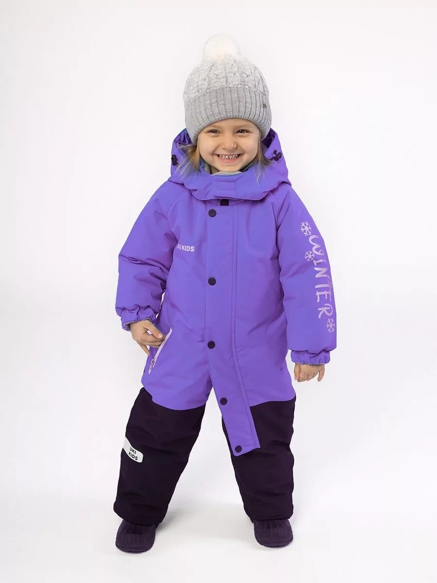 Комбинезон Uki kids черный, фиолетовый
