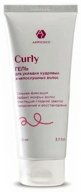 ADRICOCO Curly с эффектом мокрых волос гель сильная фиксация 100 мл
