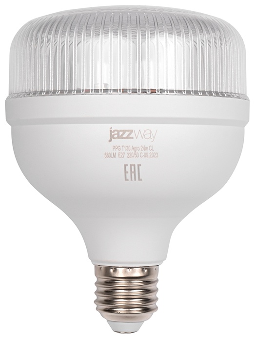 Ультрафиолетовая, светодиодная Jazzway PPG T130 Agro 24w CL E27 / 5050365 5050365 24 Вт, 1100 К