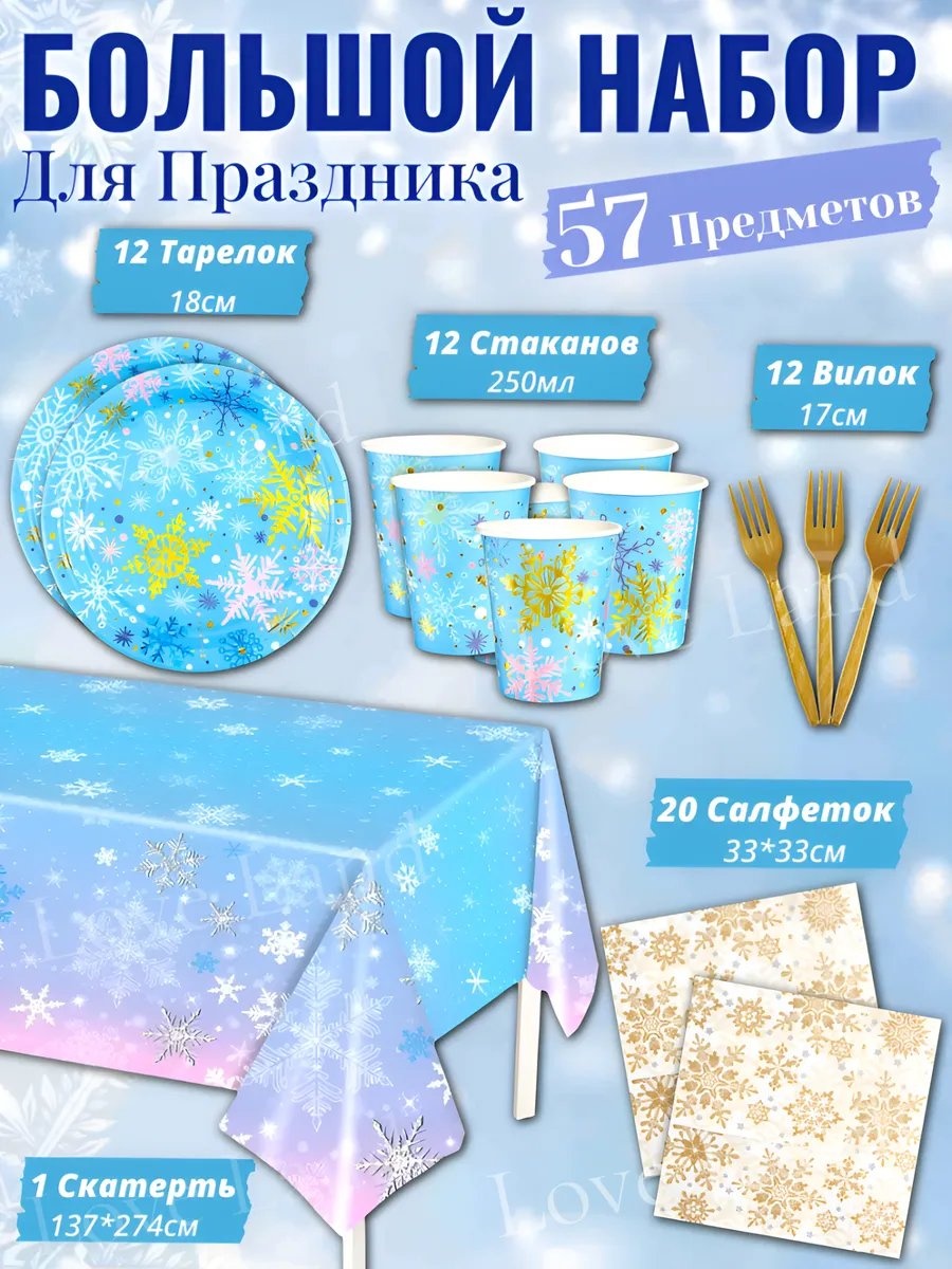 Набор посуды 158814582 голубой 1 шт