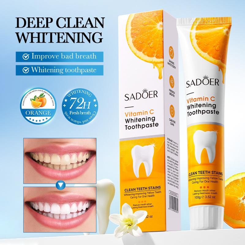 SADOER зубная паста Vitamin C Whitening Toothpaste - Отбеливающая зубная паста с витамином С 100 г