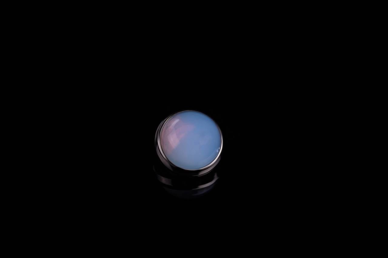 Накрутка Succub Jewellery титановый сплав, лунный камень (адуляр), 14g 6 mm