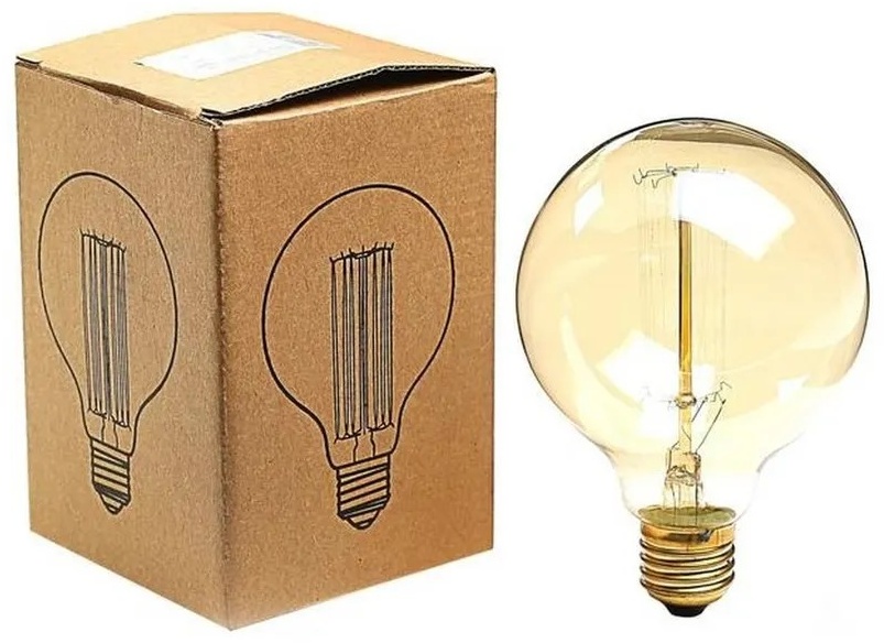 Лампочка 40W E27, накаливания, красный