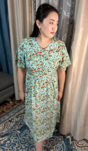 Трикотажный халат Milana зеленый