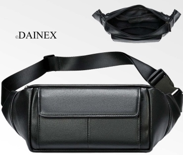 Сумка поясная DAINEX натуральная кожа черный