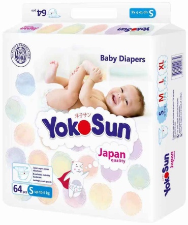 Подгузники Yokosun Comfort+ S, 64 шт