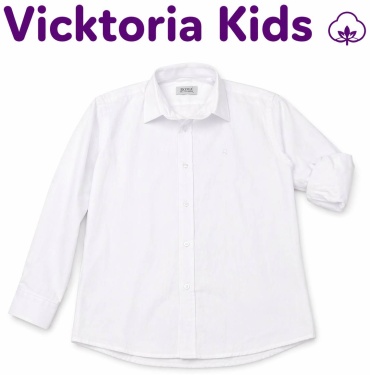 Школьная рубашка Vicktoria Kids белый, голубой