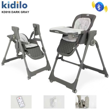 Стульчик-шезлонг Kidilo Стульчик для кормления Kidilo KD018 серый