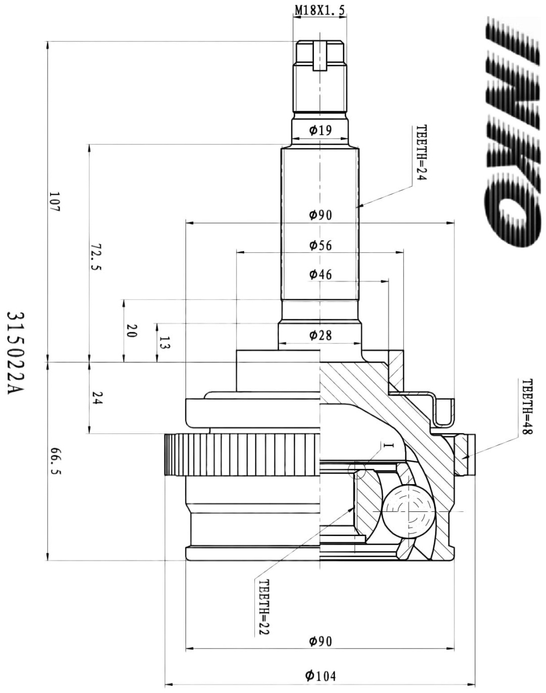 INKO шрус наружный 315022A