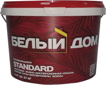 Белый Дом водоэмульсионная Standard 4 кг, белый цвет