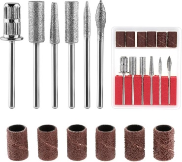 Насадка Remi Nail Systems RE2012202501 фреза конус, кукуруза, цилиндр, пуля насечка серая 12 шт