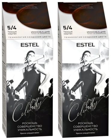 ESTEL PROFESSIONAL Celebrity 5/4 темный каштан крем-краска 2 шт по 140 мл