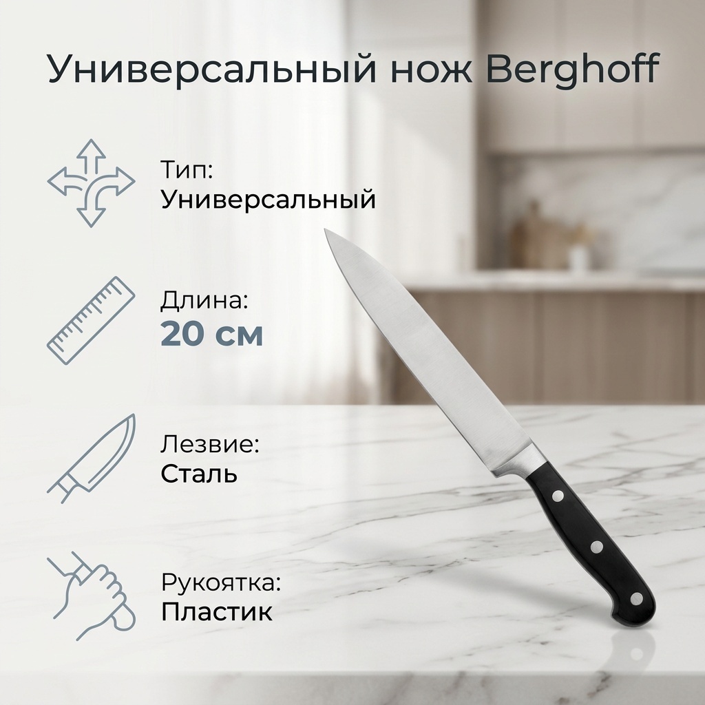 Нож универсальный Berghoff, лезвие: сталь 1 шт