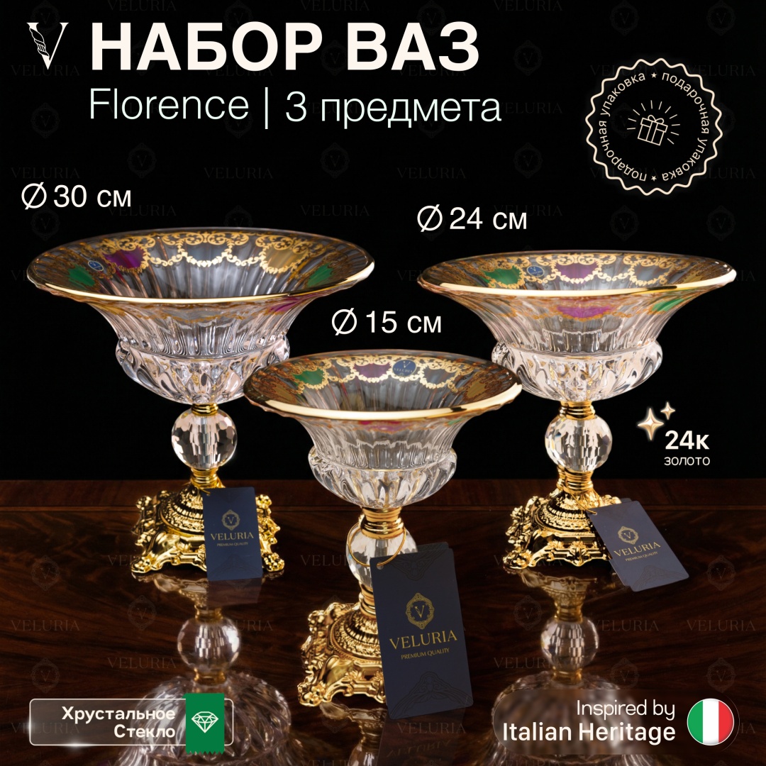 VELURIA фруктовница Florence VR-DXW004M-3 круглая 3 шт