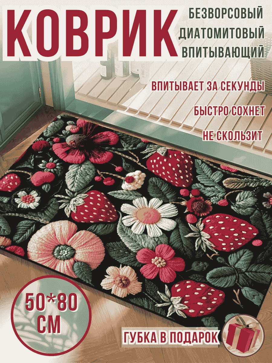 Коврик 401444312 80x50 см, диатомит