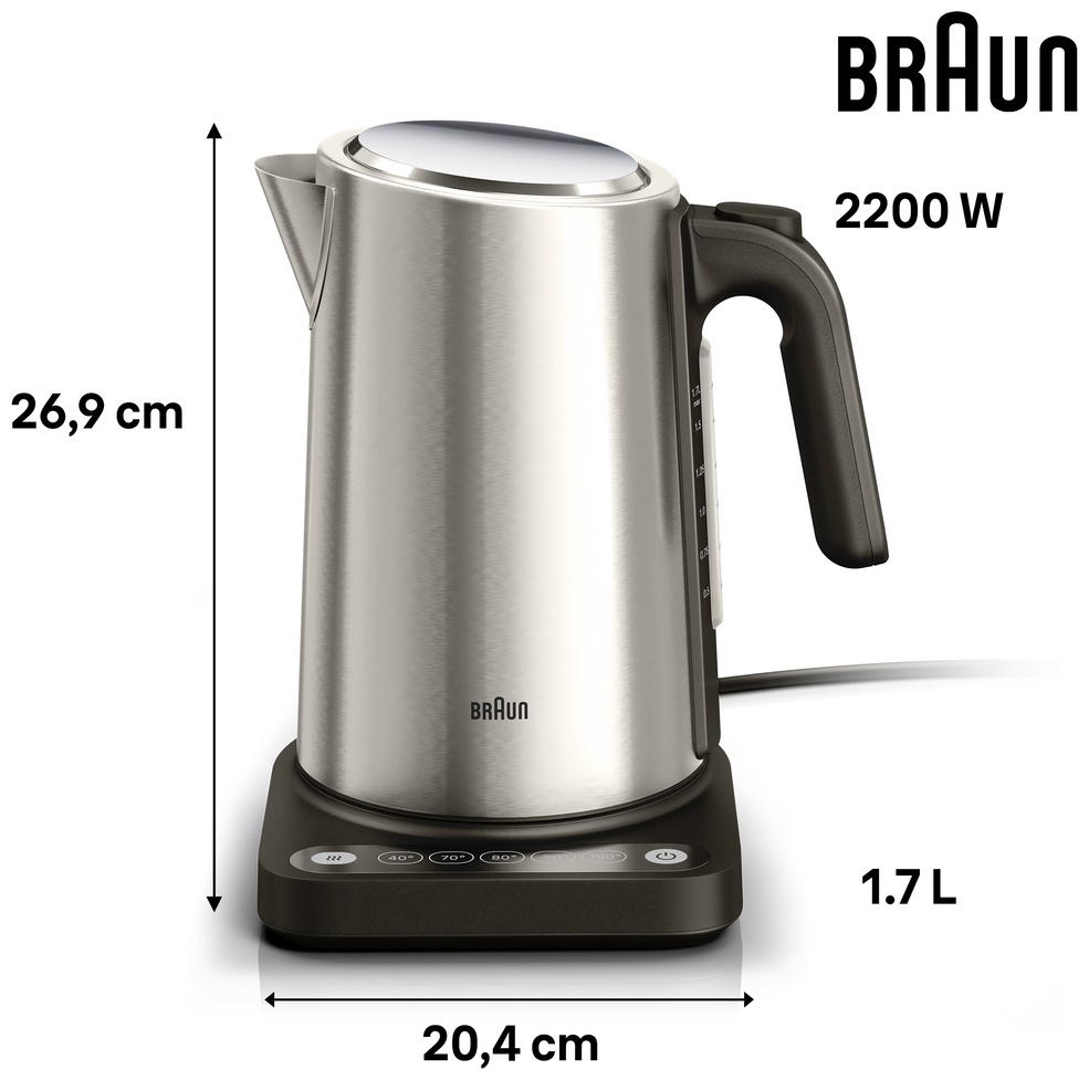 Электрочайник Braun WK5205BK черно-серебристый — фото 3