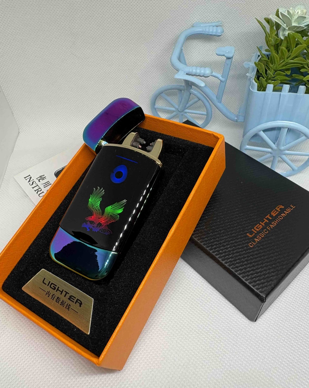 Lighter электронная зажигалка 009AIS500, ABS пластик, металлический сплав