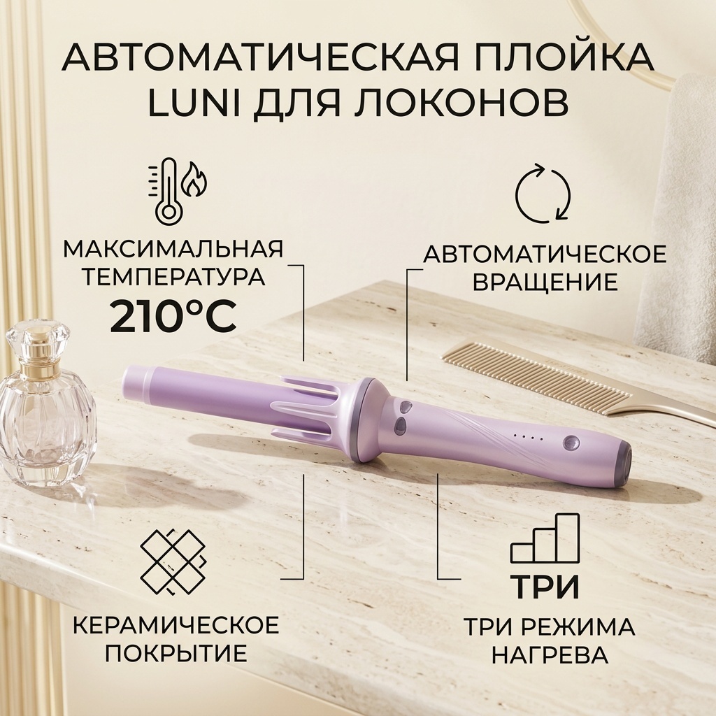 Luni для локонов автоматическая плойка