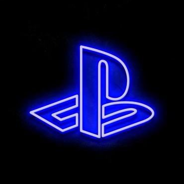 Неоновая вывеска настольный PlayStation, синий