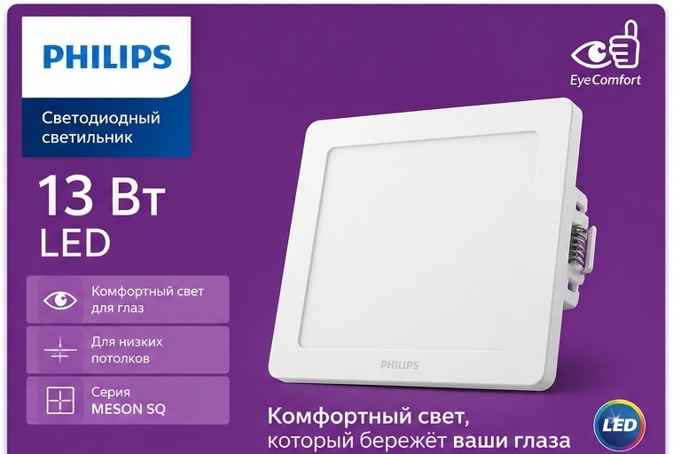 Philips MESON SQ 13Вт 3000K LED