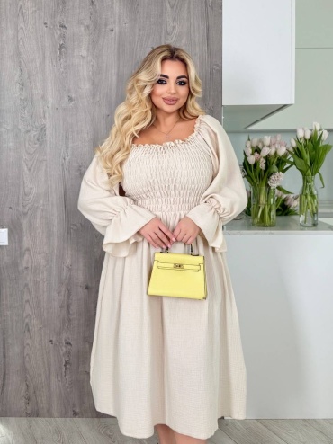 Повседневное платье WoW Fashion бежевый