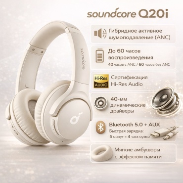 Наушники Soundcore Q20i белый